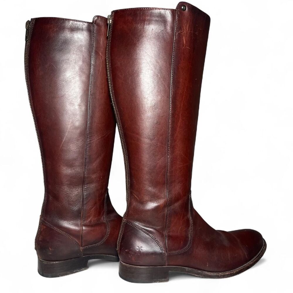 Frye Melissa Stud Riding Boho Cowgirl Leather Boots Dark Brown Women’s 7.5